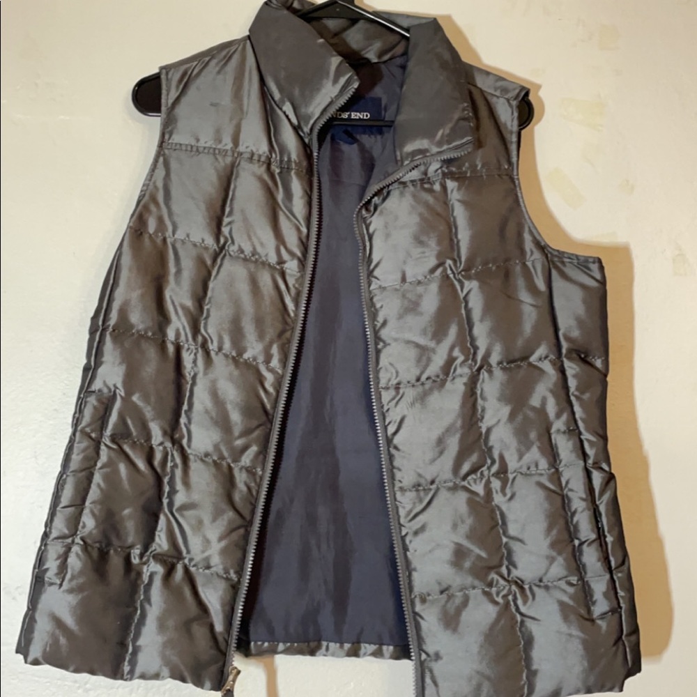 Lands End Silver Grey metallic vest
